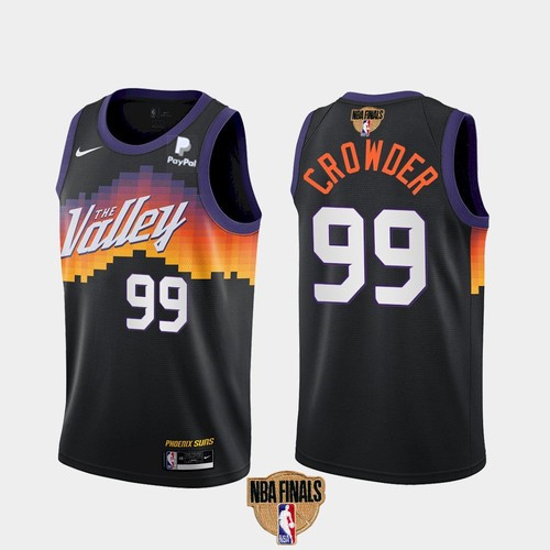 Men's Phoenix Suns #99 Jae Crowder 2021 Black NBA Finals City Edition Stitched NBA Jersey